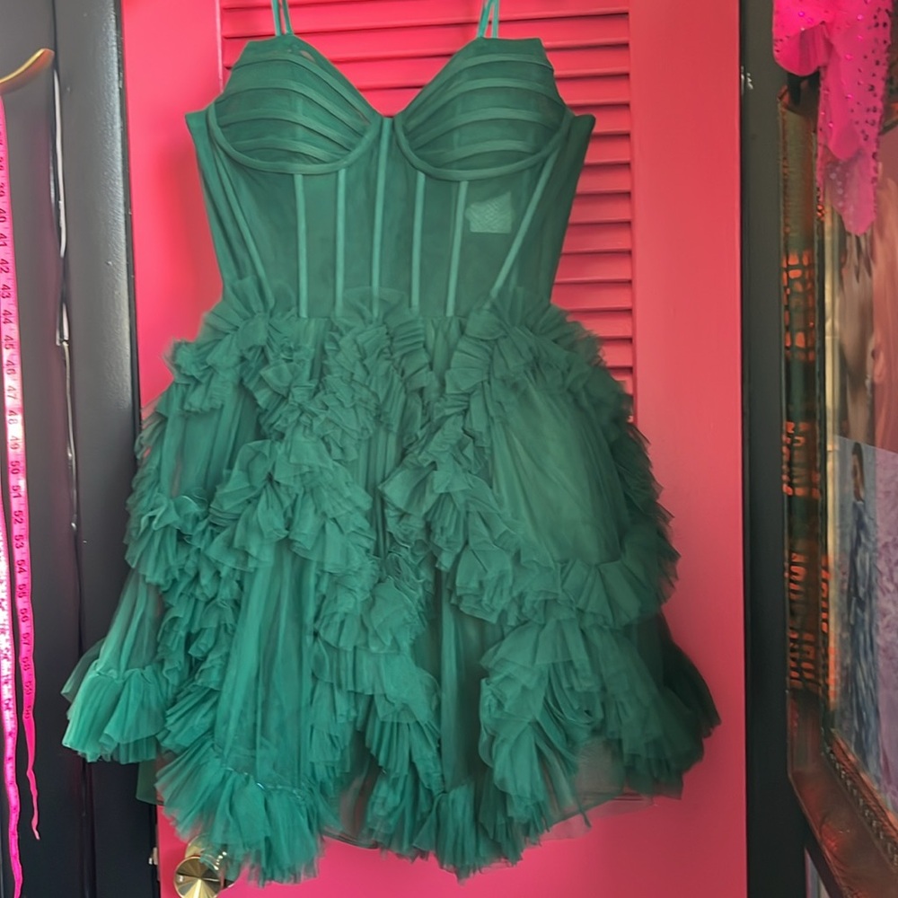 NWT NOX PROM EMERALD Elegant Green Strapless Dress
